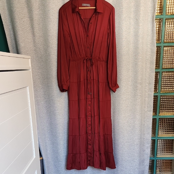 Anthropologie Dresses & Skirts - Anthropologie Wine Red Maxi Dress